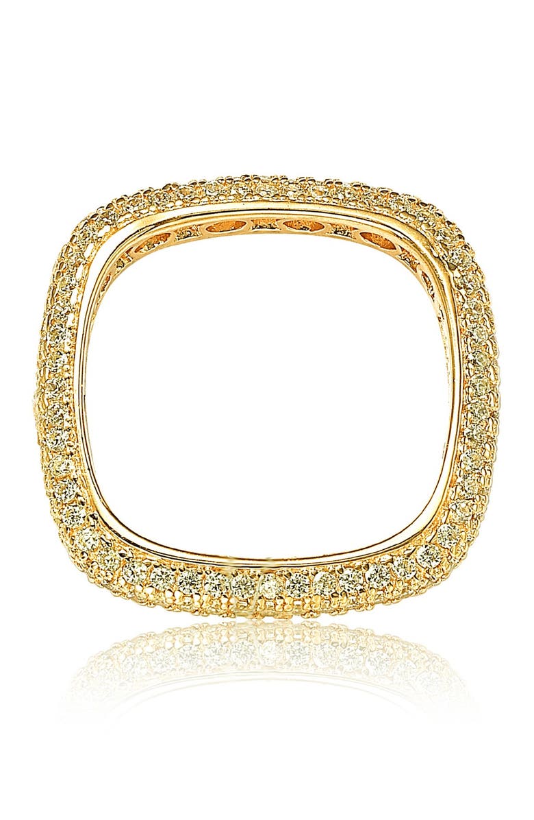 SUZY LEVIAN 14K Yellow Gold Plated Sterling Silver Square Stackable Eternity Band, Alternate, color, Gold