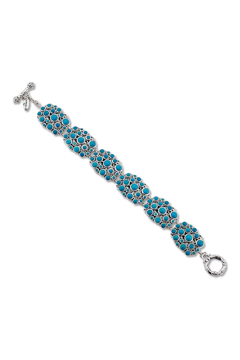Cabochon Cluster Bracelet, Main, color, TURQUOISE