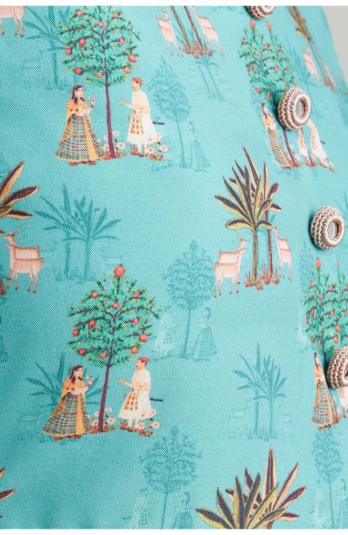 Holichic Garden Print Vest In Blue