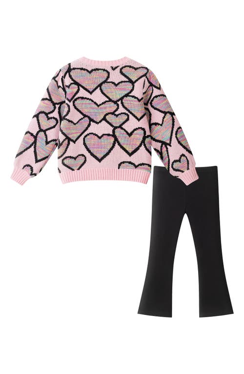 Andy & Evan Kids' Heart Sweater & Leggings Set In Pink