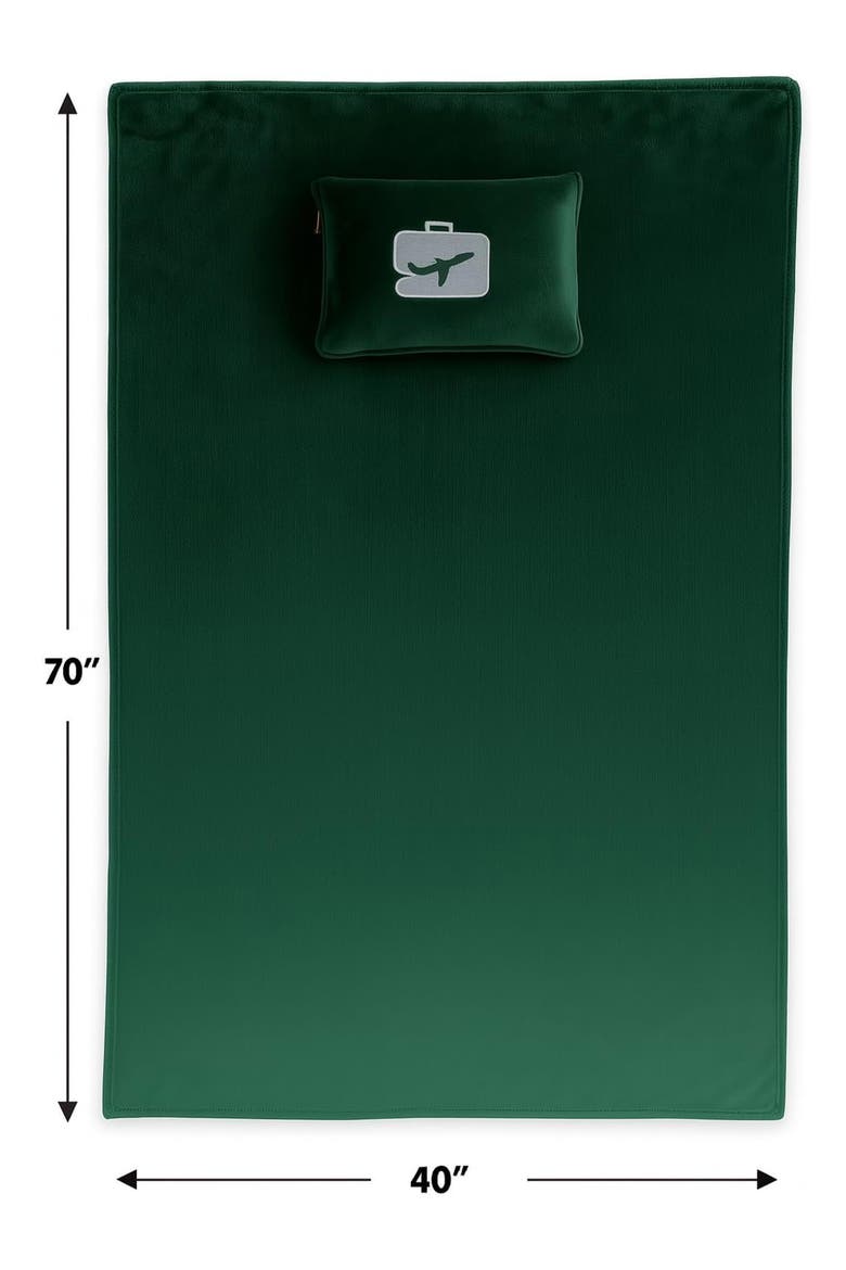 Comfort Fly 2-in-1 Travel Blanket & Pillow, Alternate, color, GREEN