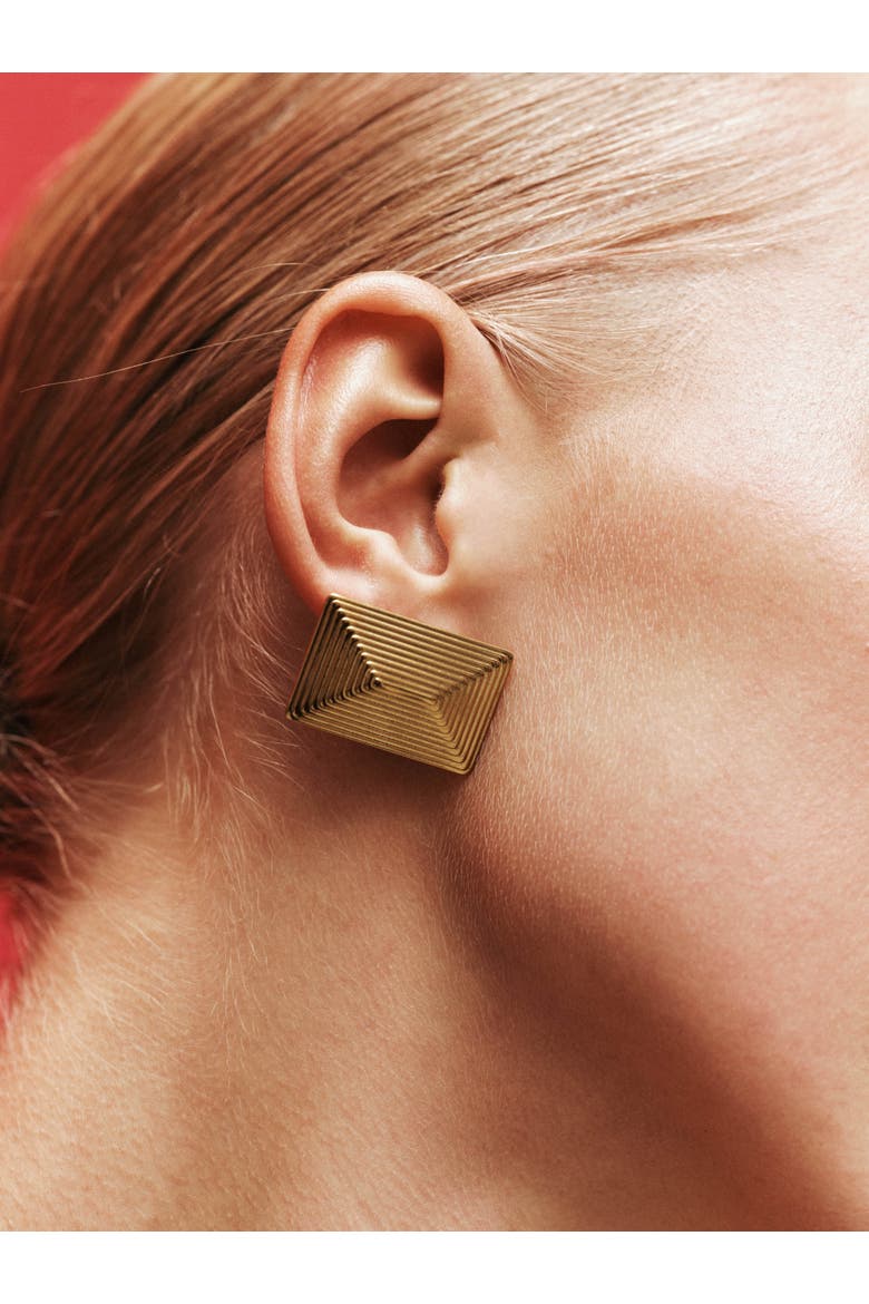 Celeste Earrings, Alternate, color, Gold