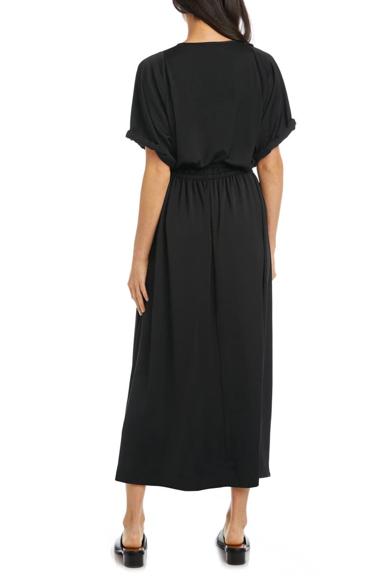 Cuffed Sleeve Midi Dress, Alternate, color, BLACK