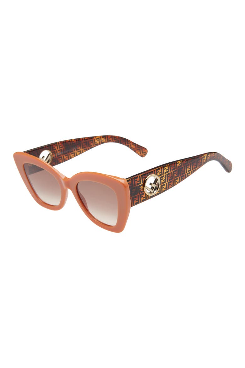 52mm Sunglasses, Alternate, color, ORANGE HAVANA/ BROWN GRADIENT