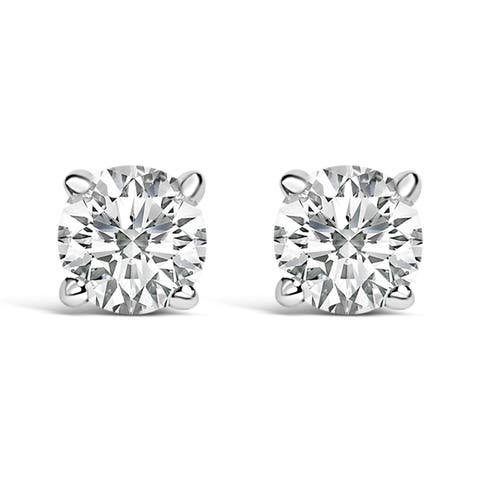 1/2 Ctw Lab Grown Diamond Solitaire Stud Earrings in 14K Gold
