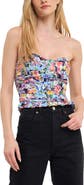 Endless Rose Floral Ruched Strapless Top