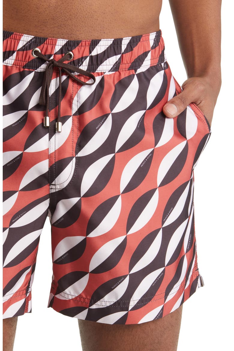 Easton Print Swim Trunks, Alternate, color, RED MULTI