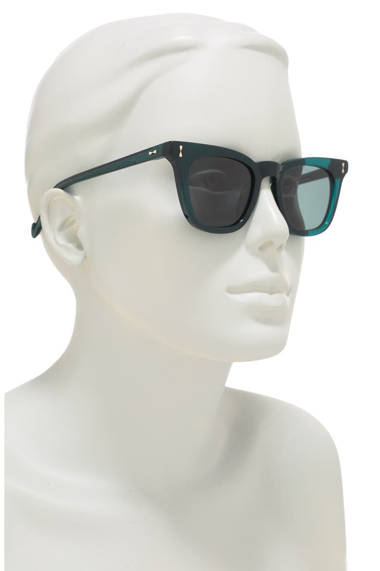 Bells 47mm Square Sunglasses, Alternate, color, BOTTLE GREEN / TEAL MONO