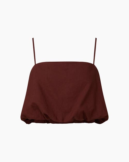 Shop Onia Air Linen Bubble Crop Top In Rum