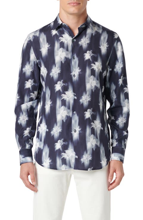 Julian Shaped Fit Floral Print Button-Up Shirt