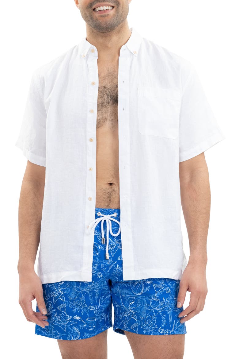 The Margaritaville Ode to Jimmy Swim Trunks, Alternate, color, Blue