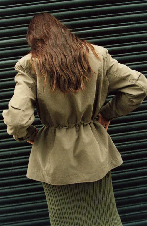 Mango Oversize Stand Collar Parka In Medium Brown