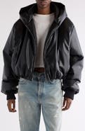 Acne Studios Offy Faux Leather Hooded Bomber Jacket