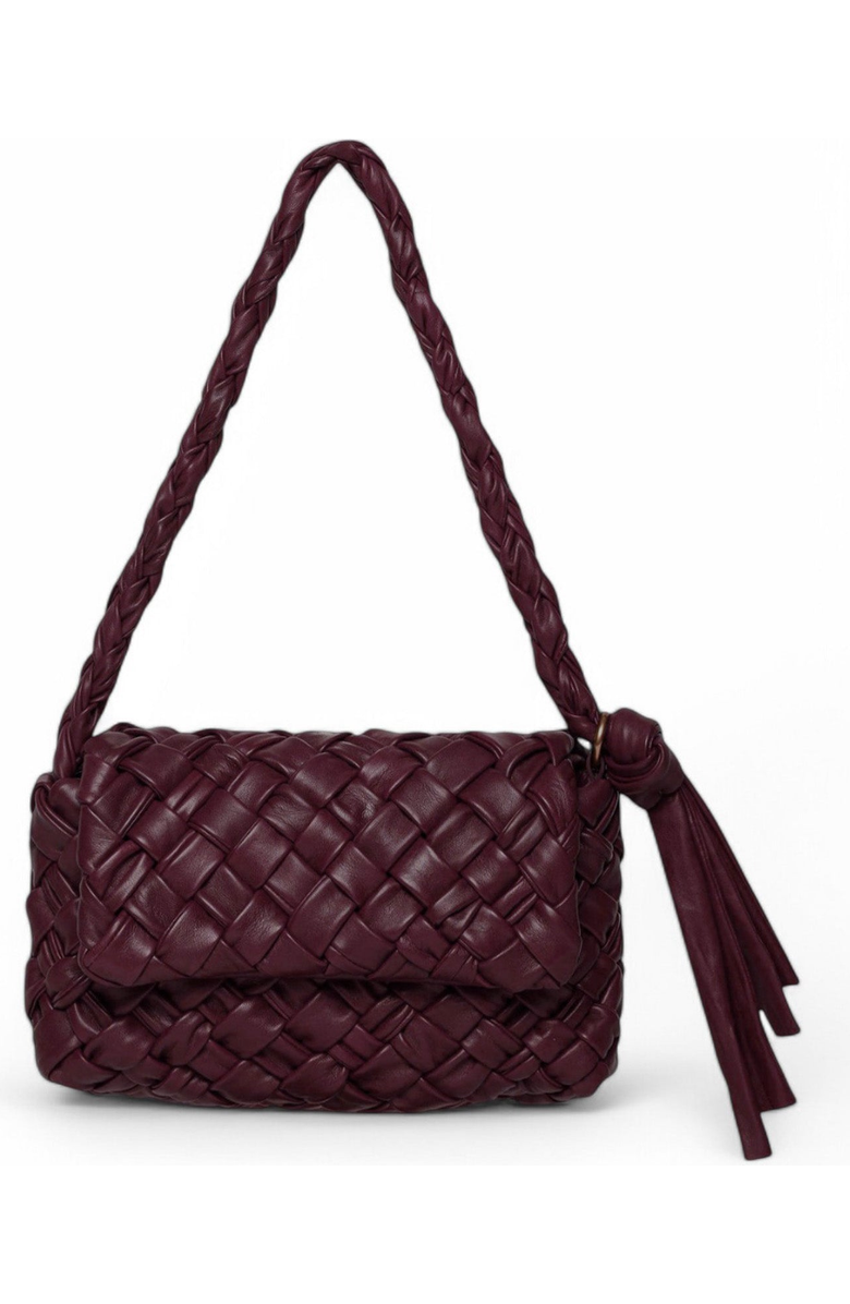 Walter Baker Halston Woven Flap Shoulder Bag, Main, color, Black Jam