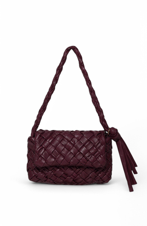 Halston Woven Flap Shoulder Bag