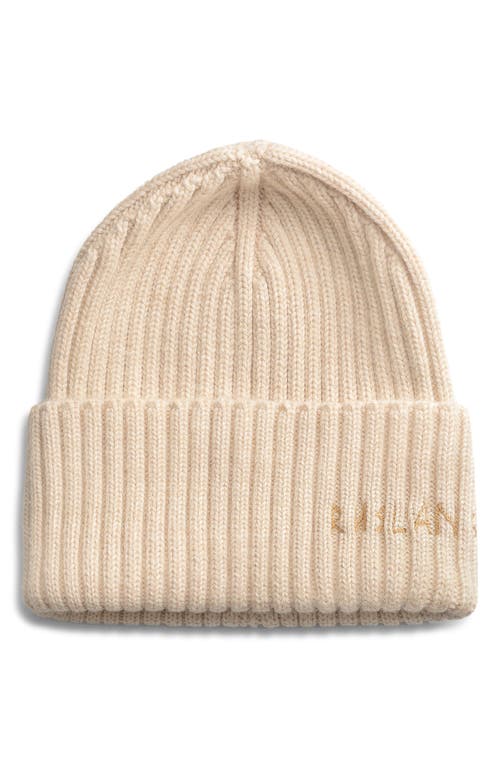 Ruslan Baginskiy Monogram Embroidered Merino Wool Beanie In Orange