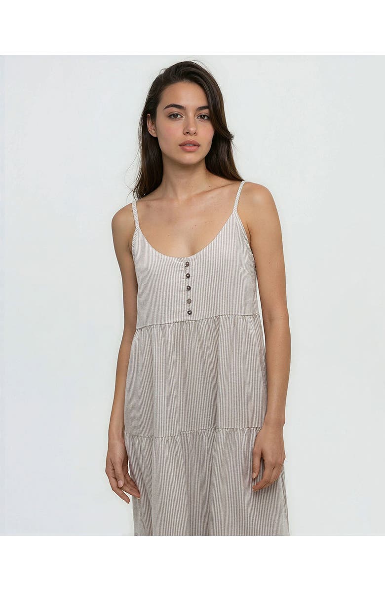 tentree Hopewell Dress, Alternate, color, Clay/Railroad Stripe