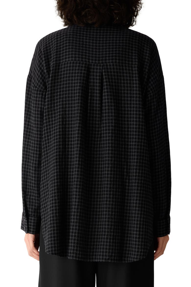 Classic Collar Longline Button-Up Shirt, Alternate, color, BLACK/ ASH