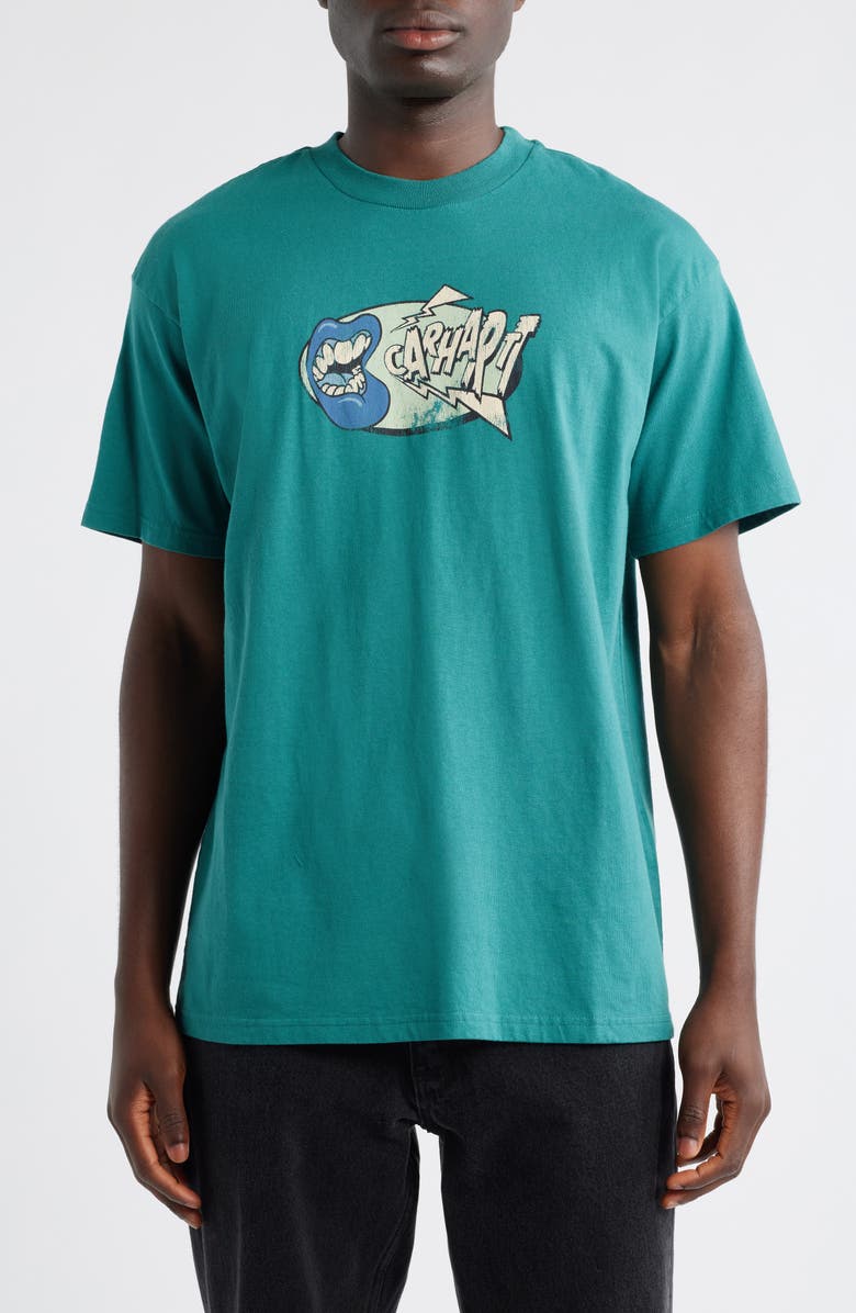 Carhartt Work In Progress Louder Organic Cotton Graphic T-Shirt, Main, color, Saguaro (Heavy Enzyme Wash)