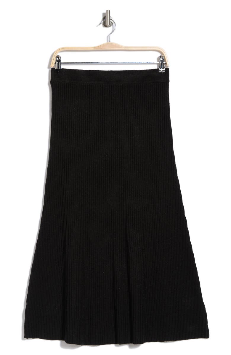 Gemma + Jane Ribbed A-Line Sweater Skirt, Alternate, color, Black