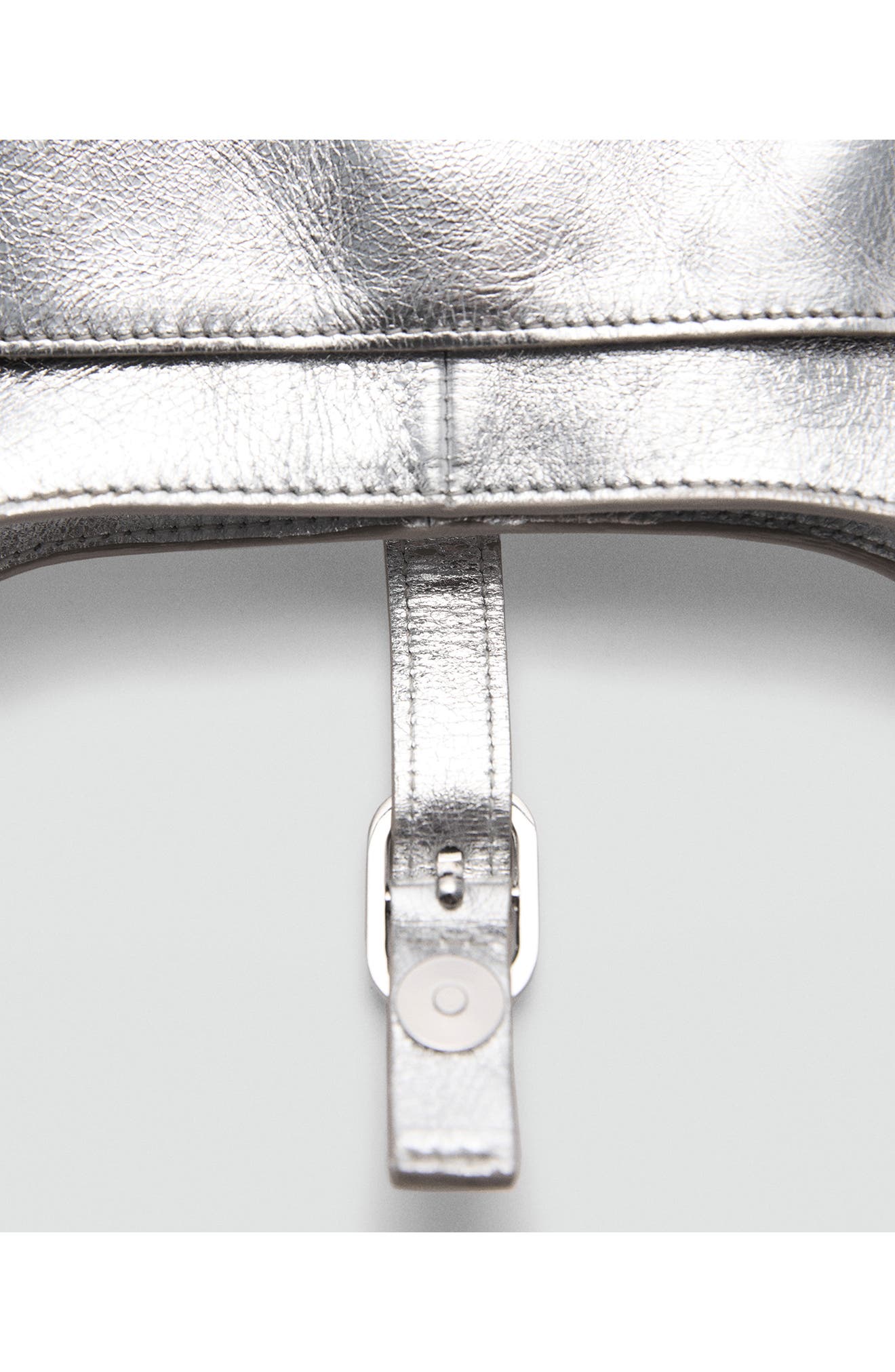 MANGO Metallic Leather Shoulder Bag, Alternate, color, 