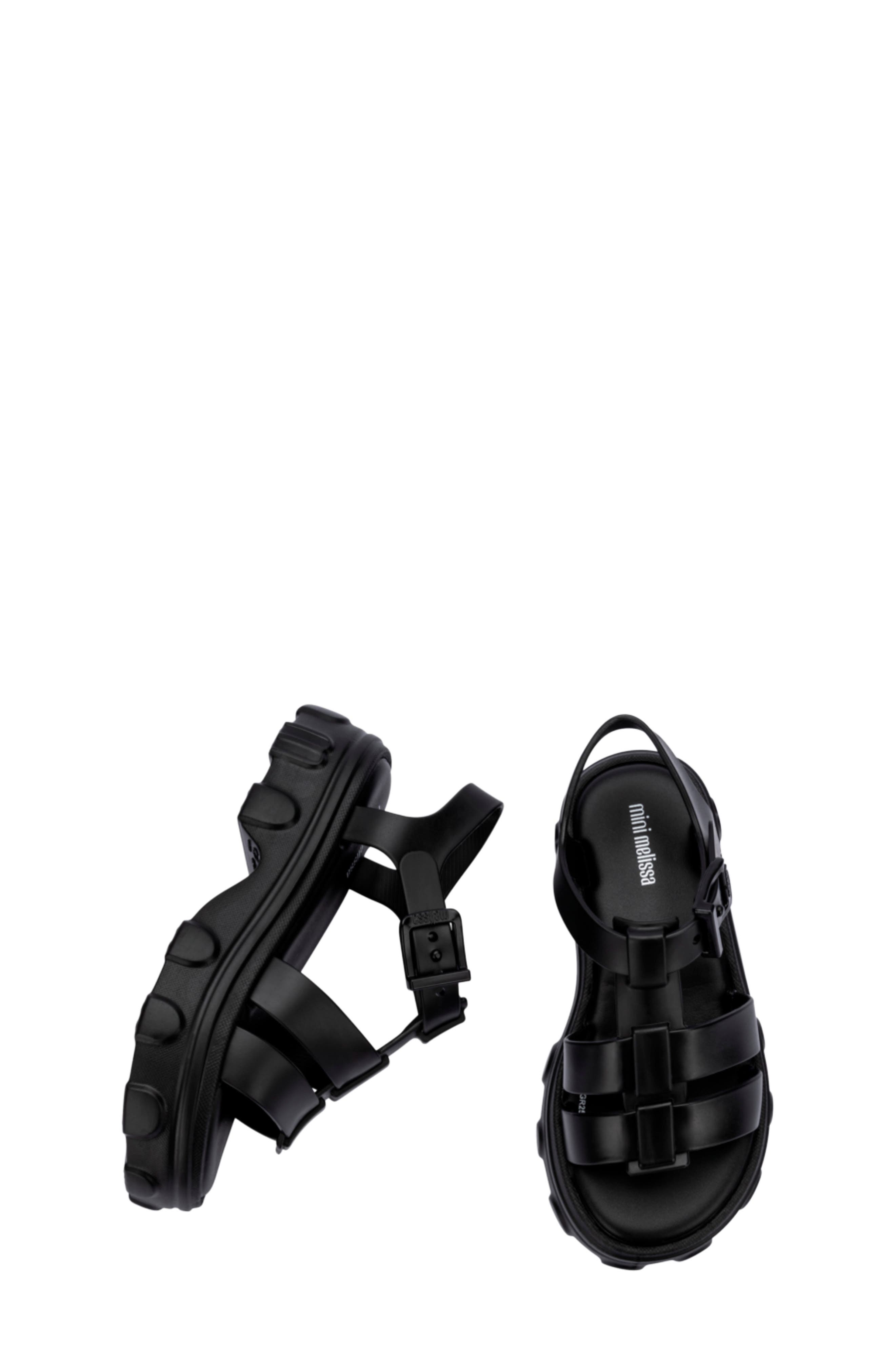 Mini Melissa Kids' Ella Platform Sandal, Alternate, color, Black