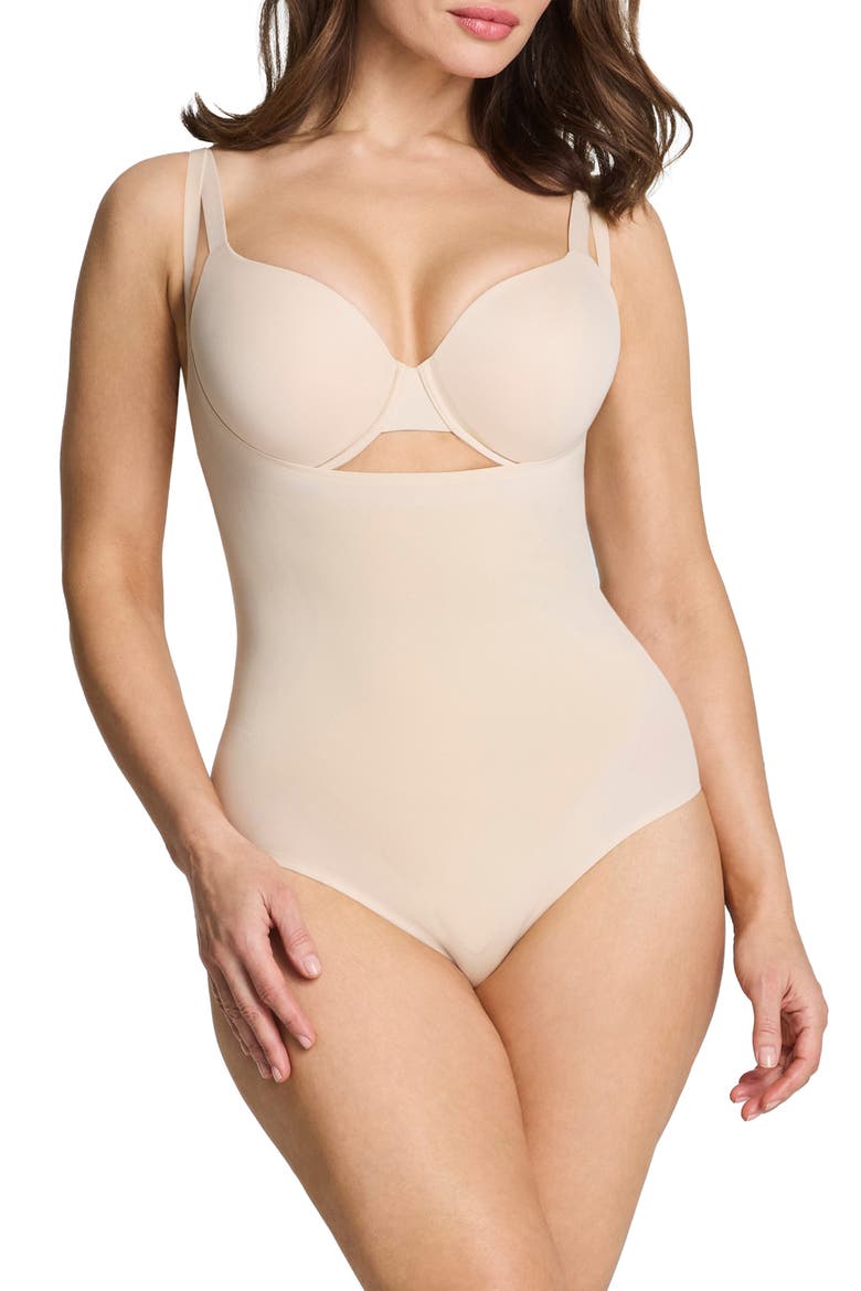 SPANXsculpt™ GoFigure Open Bust Shaper Bodysuit, Main, color, TOASTED COCONUT