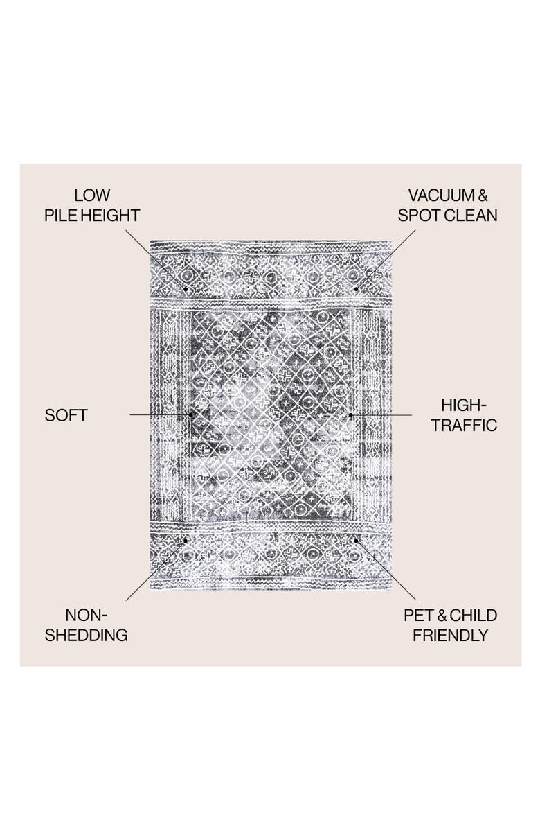JONATHAN Y Iften Moroccan Geometric Distressed Area Rug, Alternate, color, Ivory/Black