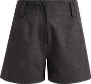 WAYF Hazel Faux Suede Pleated Shorts