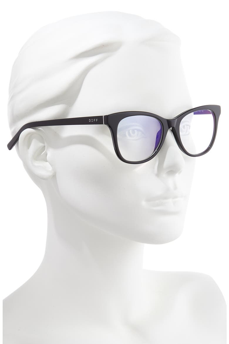 Carina 49mm Blue Light Blocking Optical Glasses, Alternate, color, BLACK/ BLUE LIGHT