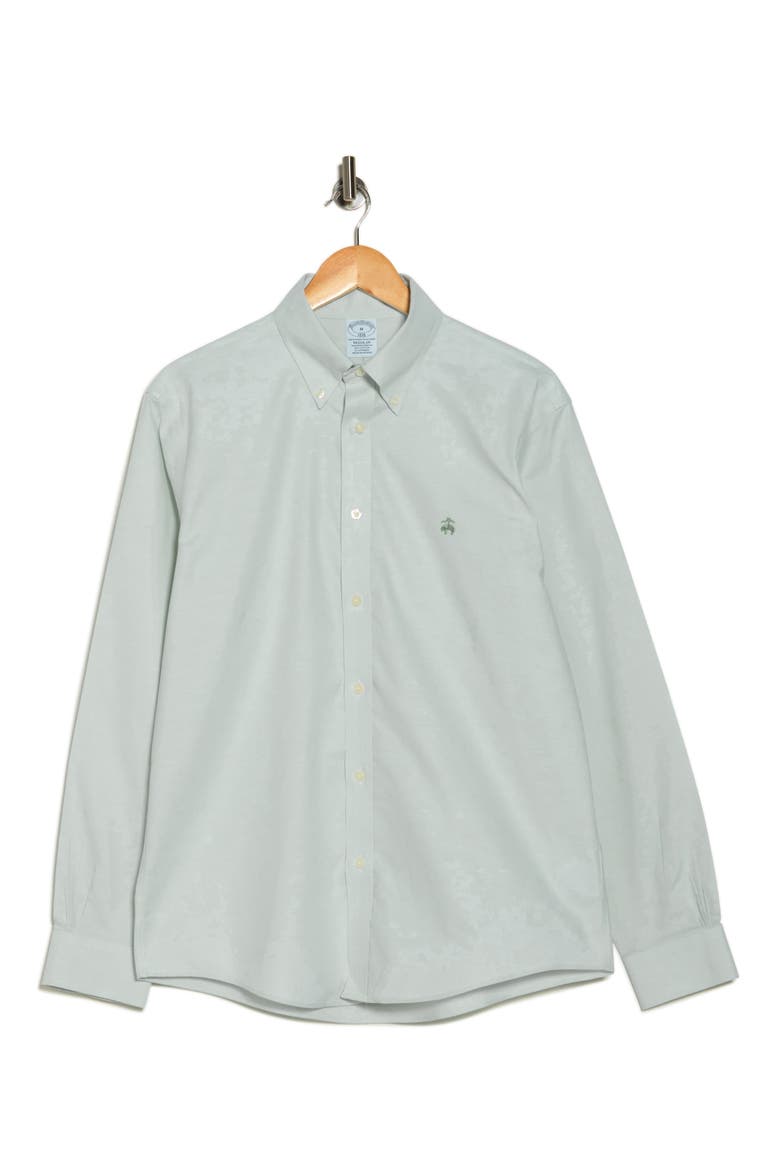 Regular Fit Stretch Cotton Button-Down Shirt, Alternate, color, BLEACHED AQUA