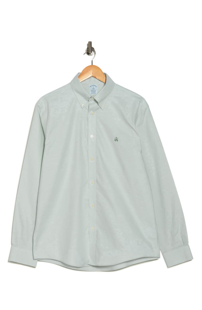 Brooks Brothers Regular Fit Stretch Cotton Button-Down Shirt, Alternate, color, Bleached Aqua