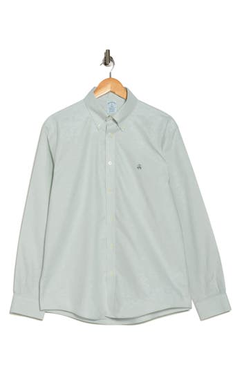 Brooks Brothers Regular Fit Stretch Cotton Button-down Shirt In Bleached Aqua
