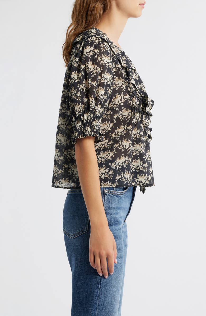 DÔEN Henri Floral Organic Cotton Top, Alternate, color, Noire Rosier Floral