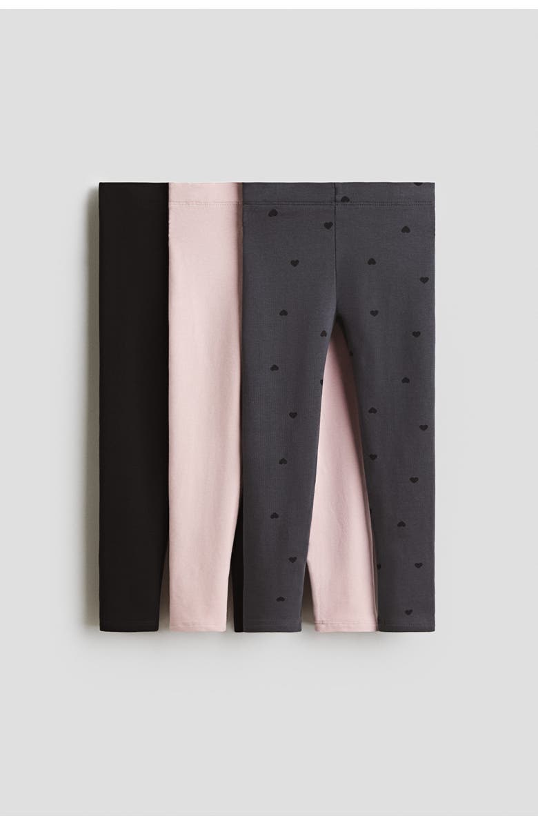 H&M 3-pack Brushed-inside Jersey Leggings, Main, color, 