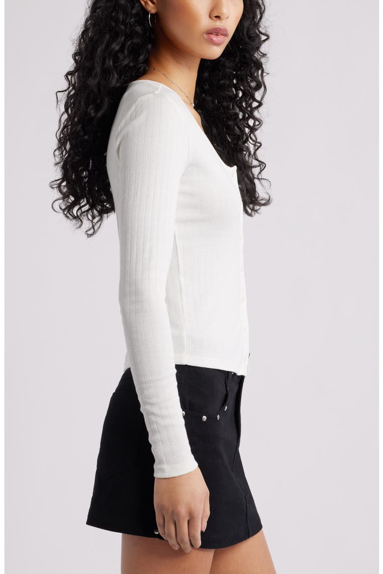 Scoop Neck Pointelle Cardigan, Alternate, color, IVORY