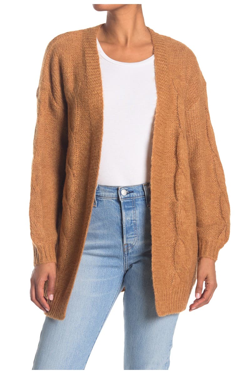 BOUNDLESS NORTH Cable Knit Cocoon Cardigan, Main, color,