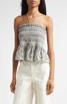 Damsey Paisley Smock Halter Top