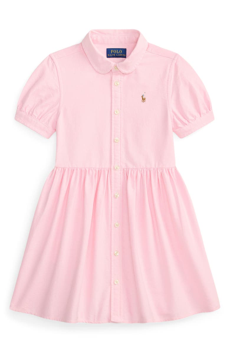Polo Ralph Lauren Kids' Cotton Oxford Shirtdress, Main, color, Bath Pink