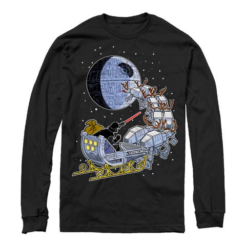 Men's Star Wars Christmas Darth Vader Santa's Sleigh  Long Sleeve Shirt