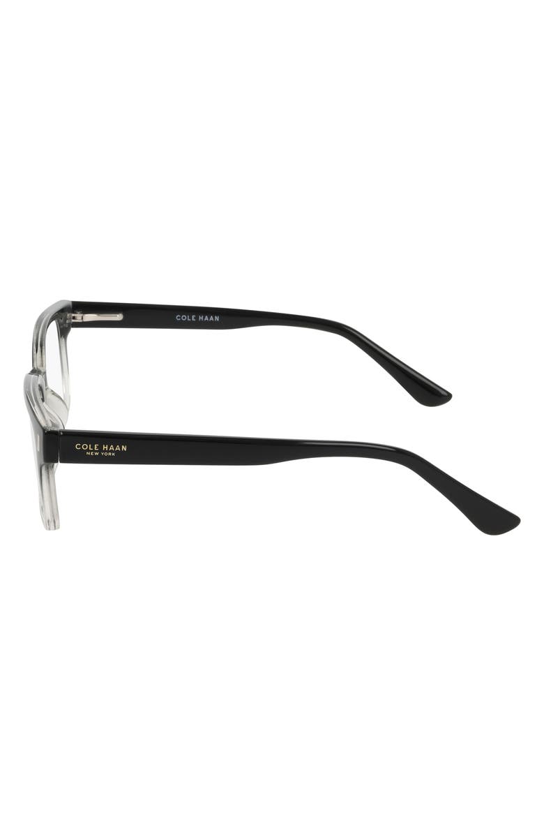 Cole Haan 52mm Square Reading Glasses, Alternate, color, Black Ombrey Clear