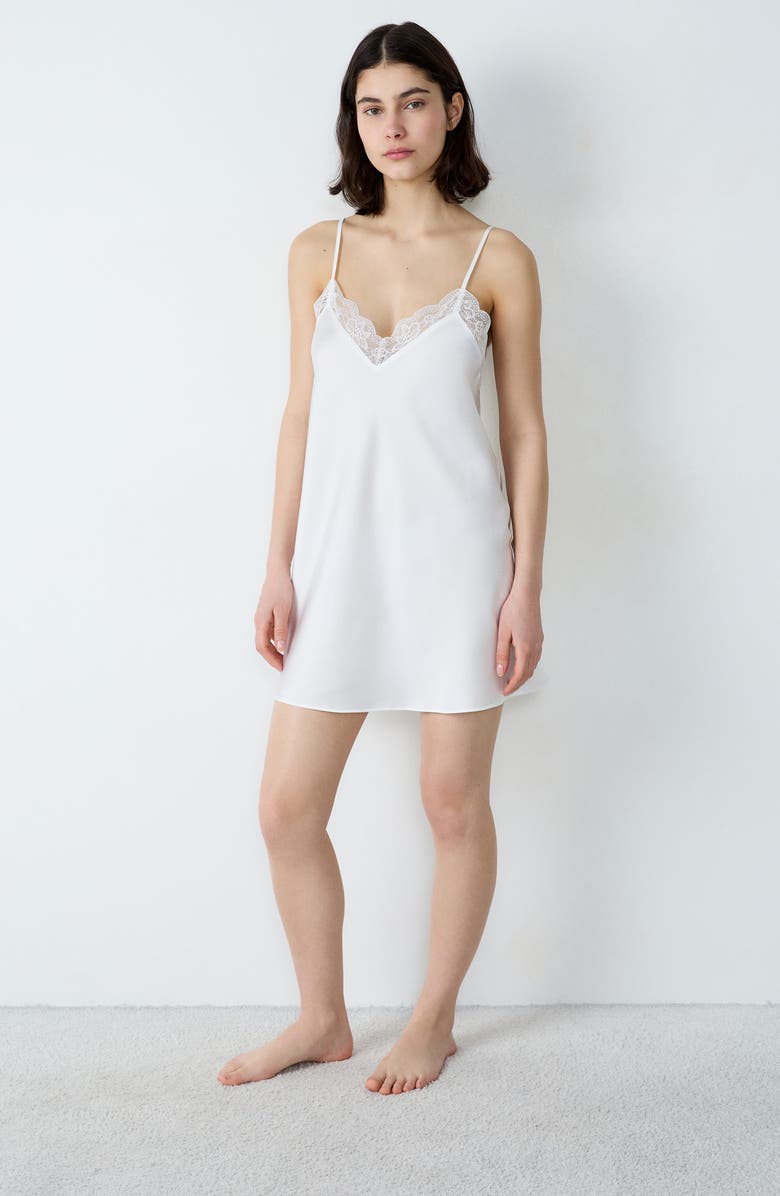 Etam Desire Nuisette Chemise, Alternate, color, White