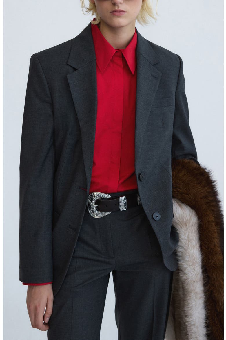 Wool Blend Suit Blazer, Main, color, GREY
