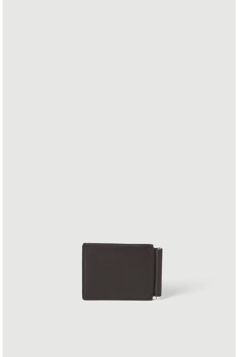 Smooth calfskin money clip wallet, Alternate, color, Brown