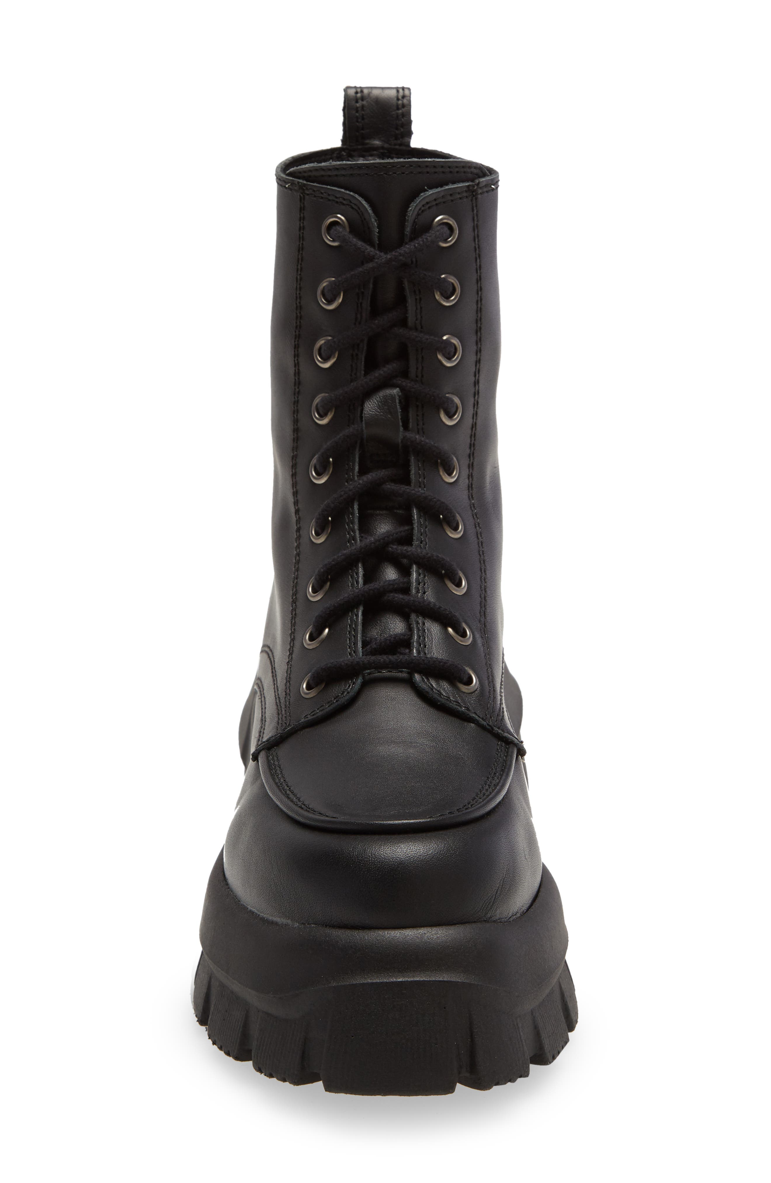 Ava Platform Combat Boot, Alternate, color, BLACK