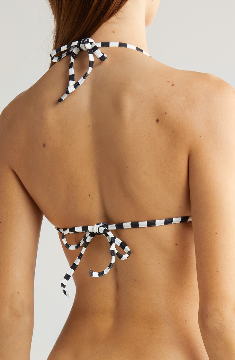 Solid & Striped Iris Rib Bikini Top, Alternate, color, Blackout X Marshmallow