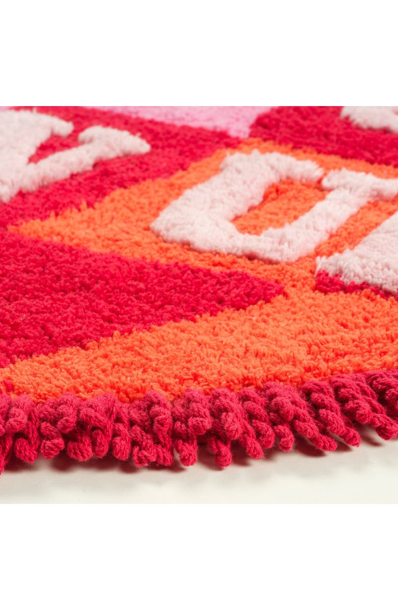 Zsa Zsa Zsu Punjab 100% Cotton Bath Mat 28 In Glow, Alternate, color, Red