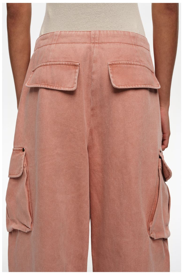 Denim Cargo Trousers, Alternate, color, PEACH