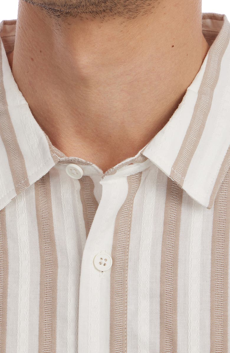 PX Stripe Jacquard Short Sleeve Cotton Button-Up Shirt, Alternate, color, 