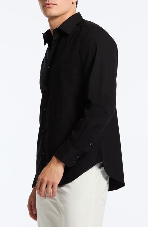 Robert Graham Odyssey Classic Fit Jacquard Long Sleeve Stretch Cotton Button-up Shirt In Black